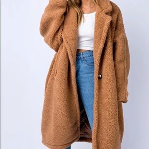 Princess Polly long teddy coat